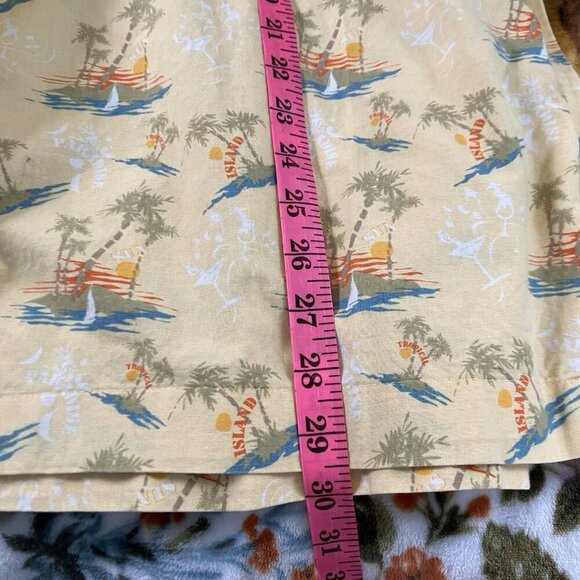 Route 66 Hawaiian Shirt Mens XL Tropical Island Resort Wear Camp Cotton Yellow - Picture 4 of 6